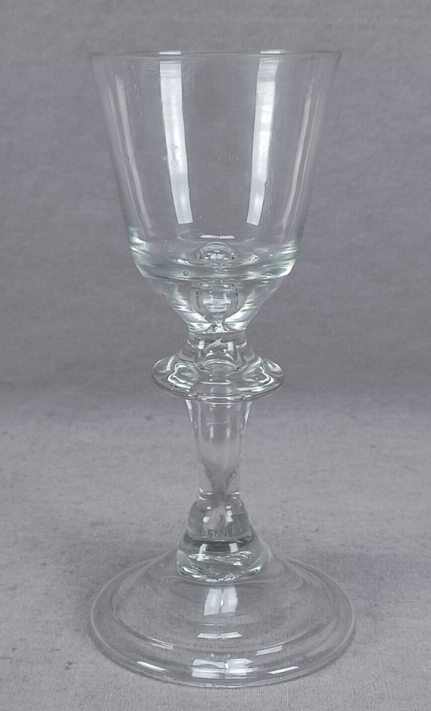 18th Century Continental Baluster Stem Flint Glass Wine C. 1710-1715