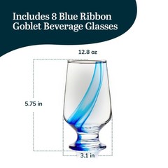 Set of 8 Durable Clear Stemmed Goblet Glasses – Artisan Inspired Water & Cocktai
