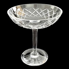 VTG Grande Coupe Tall Sherbet Glass Faceted Cut Crystal Diamond Barware 5.75”t