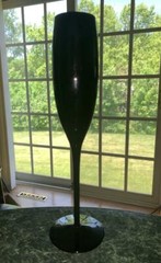 MIKASA ELEGANCE BLACK CHAMPAGNE FLUTE~GLASS~GOBLET~STEM~10-5/8″~SLEEK~NEW W/ TAG