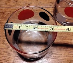 Set Of 6 Morgan MCM Polka-dot Lowball Glasses Red Black White Polka-dots