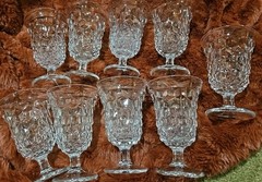 Set Of 9 Vintage Fostoria American Footed Flared Rim Water/Iced Tea Glasses 6″