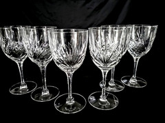 SENECA Fine CUT CRYSTAL Set of 6 BUCKINGHAM WATER GOBLET Wine Glasses 6 7/8″