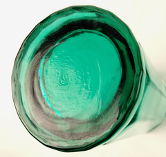2 Vintage Anchor Hocking Essex Green 10 oz. 10-Sided Glasses