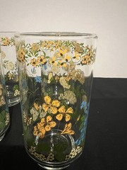 Set Of 7- Libbey Corelle Spring Meadow 10 oz Tumbler Glasses- 5 1/4» EUC Floral