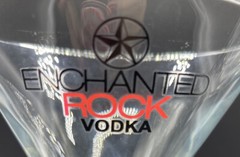 ENCHANTED ROCK VODKA LARGE STEM GLASSES SET OF TWO (2) RARE