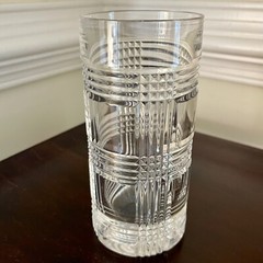 One Vintage Original Ralph Lauren Glen Plaid Highball Crystal Glass, Yellowstone