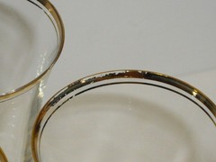 Oscar De La Renta Lafayette Gold 9 1/4″ Tall Champagne Flutes set of 3