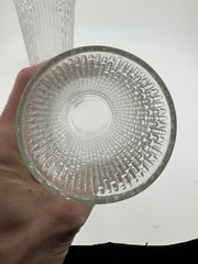 2 Vintage Jeannette Glass Finlandia Tree Bark 6 3/8″Clear Ice Flared Top Glasses