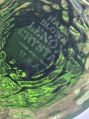 MCM Lenox Impromptu Hand Blown Glass Green Crinkle Goblet 1 Pc, 12oz