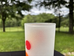 Retro Set of 4 Federal Frosted Fruit 6 3/4″ Tom Collins/Zombie Glasses VGUC