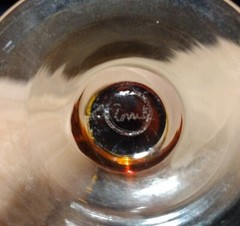 Vtg Red/Amber/Honey Hand-Blown Wine Goblet 8.5″ Pontil Scar. BEAUTIFUL. Named??