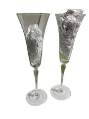 Lenox Santa Rosa Crystal Flutes Glasses 10” Tall Set of 4- Please Read- EUC