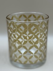 Vintage Italian Gold Geometric Atomic Glasses Set of 3 MCM 3” Cocktail Tumblers