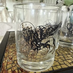 Lion of St Mark Old Fashioned Tumblers Glasses Set/4 VTG MC Rare Christian Gift