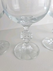 Bohemia Fine Crystal Wine Glasses Set of 4 Czech Cascade Water Goblets Ball Stem