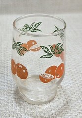VTG Anchor Glass Orange Juice Pitcher Carafe & 4 Juice Glasses 1 Unmatched Glass