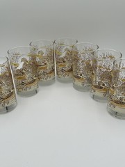 7 Vtg Libbey Hi Ball Glasses Tumblers J Scott Mallard Yellow Wood Duck Wild Bird