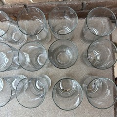 Vintage Libbey Etched Tall Tumbler Glasses Jumping Bunnies Rabbits Easter Decor