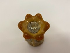 Vintage Chocolate Slag Glass Cactus Toothpick Holder b20