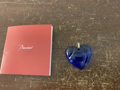 Baccarat Blue Heart Crystal Pendant Necklace