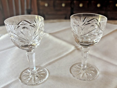 Vintage Gorham Crystal Cordials Glasses, Set of 2, Old Rosewood Pattern,3 3/4″ T