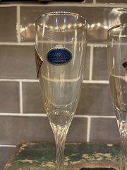 NWT Set Of 2 Pair Of Franco Vetretie Crystal Made In Italy Champagne Glasses