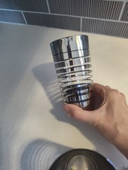 Silver Stripe Mid Century Barware Highball Glass Set of 2