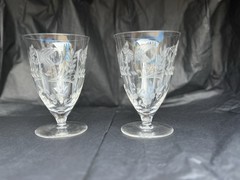 Vintage Cambridge Glass Crystal Oyster Cocktail Line Juice Paneled Optic Glass