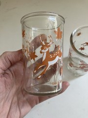 Sake Akishika Vtg Collectible Deer Bambi Glasses 4″ x 2.5″ Set of 2 MINT COND