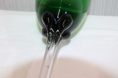 5- Murano Tall Hand Blown Tulip Clear Stem Wine Glasses, Water Goblets, Italian