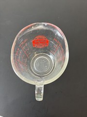 Vintage Anchor Hocking D Closed Handle Oven Basics 1 Cup Glass Measuring Cup 496