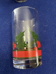 🎄Vintage Libbey Christmas Holly And Ribbon Highball Glasses, Set Of 8, 1980s