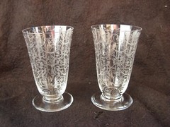 BACCARAT MICHELANGELO,A PAIR OF CHAMPAGNE CRYSTAL GLASSES,SIGNED,ART DECO.