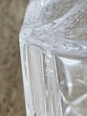 Vintage Liquor Decanter Square Body, Diamond Pattern, Disco Ball Top w/ Flaws