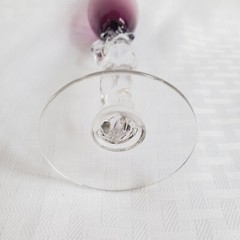 CAMBRIDGE Nude Stem 6 1/8″ Cordial Amethyst Glass Statuesque Brandy 1 oz