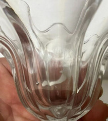 Vintage Heisey Glass Ruffled Edge Pedestal Sundae Dish R.N. 350676 Excellent