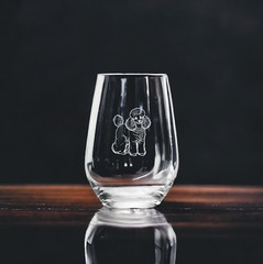 Poodle Stemless Wine Glasses x4 Premium 15 Oz Personalize Gift Dog Animal NEW