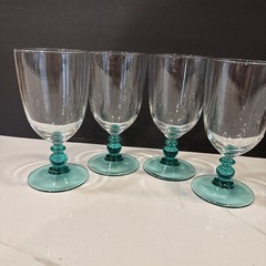 Set Cristal D’Arques COURTYARD TURQUOISE Glassware 4 Pieces Excellent