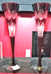 Waterford Times Square Flute Pair Ruby 2018 Gift of Serenity 40023178 Boxed w/t
