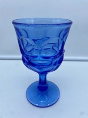 Fostoria Argus Blue Water Goblets 6-1/2″ Tall W5a