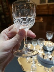 12 Wine Cordial glasses American Brilliant period cut Glass crystal Oval & Split