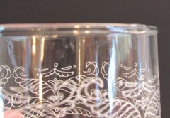 Vintage Indiana Glass Flat Tumbler Recollection White Decal 16, 12, and 10 ounce