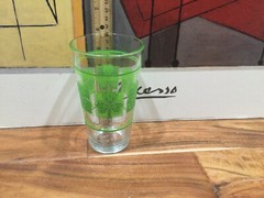 Vintage Libbey Shamrock Clover Glass Tumbler 5 7/8» EXC