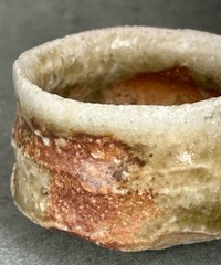 Hide Fujimoto Anagama Guinomi Sake Cup Natural Ash Shigaraki Ware Japan Ceramic