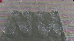 Vintage Wine/Water glasses set of 8 Etched «N»