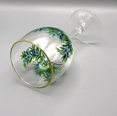 Royal Worcester WORCESTER HERBS Rosemary Wine Glass Botanical & Gold Trim