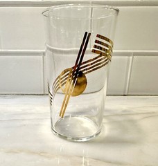 Art Deco Glass – Gold Swirl Tumbler Gold Gilt on clear glass 22-Karat Gold