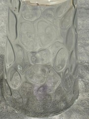 Vintage Crisa Clear Pebble Glass Tumbler W/ 6 Sided Base, 6”