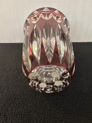Red Overlay Crystal Vase From Saint Louis H: 23Cm